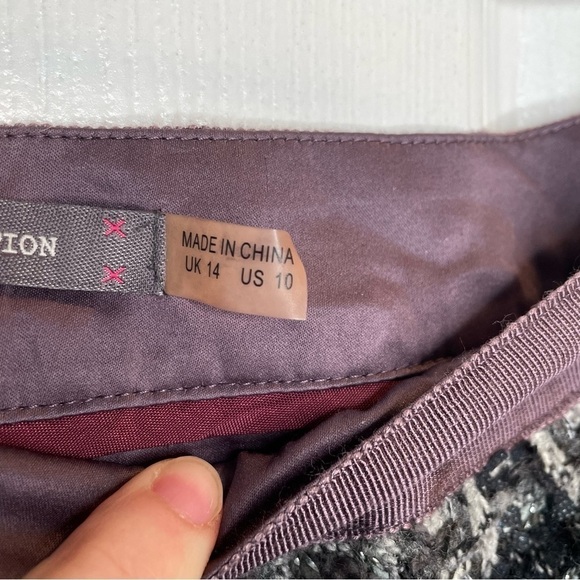 Boden Limited Edition Tweed Wool Blend Boucle Mini Skirt in Black/White/Gray 10 - Picture 8 of 10